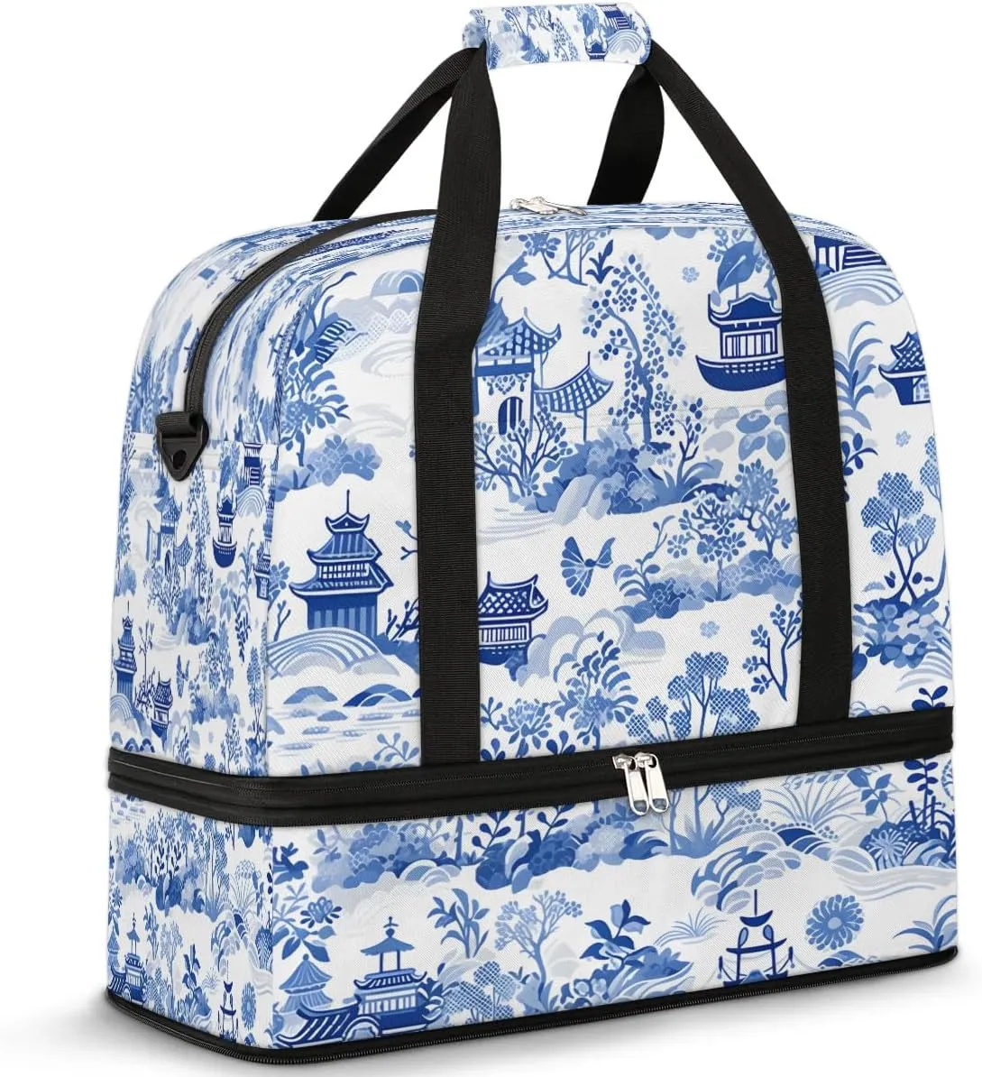 Garden Pattern Travel Duffel Bag, Travel Essentials, Gym Bag for Women, Weekender Overnight Bag With Shoes Compartment, Carry On Bags for Airplanes