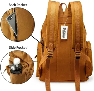 GEARONIC Vintage Canvas Backpack, Casual Daypack Backpacks for Men Women, 15inch Laptop Bag Travel Hiking Camping Rucksack