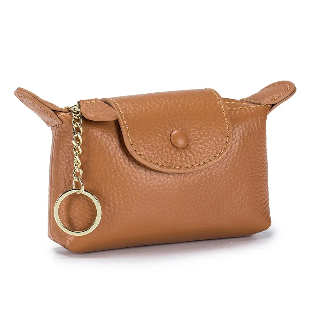 Genuine Leather Coin Purses Small Card Holder Purse High Quality Leather Mini Dumplings Wallet Brand Exquisite Clutch Bag 2023