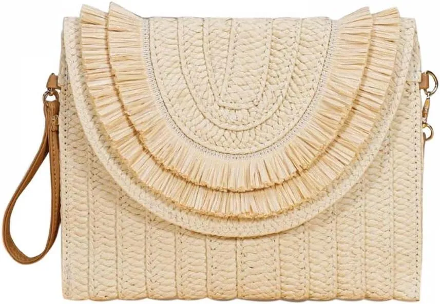 Gets Straw Clutch Purse for Women Summer Clutch Beach Envelope Handbags Wallet Crossbody Bag
