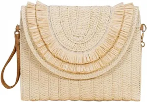 Gets Straw Clutch Purse for Women Summer Clutch Beach Envelope Handbags Wallet Crossbody Bag