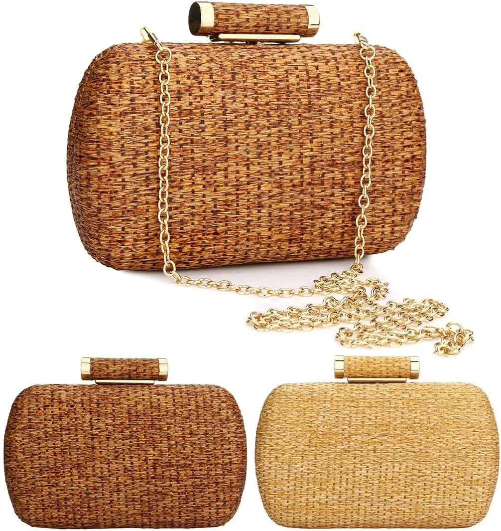 Gets Straw Clutches Beach Bag for Women Summer Crossbody Straw Bag with Strap