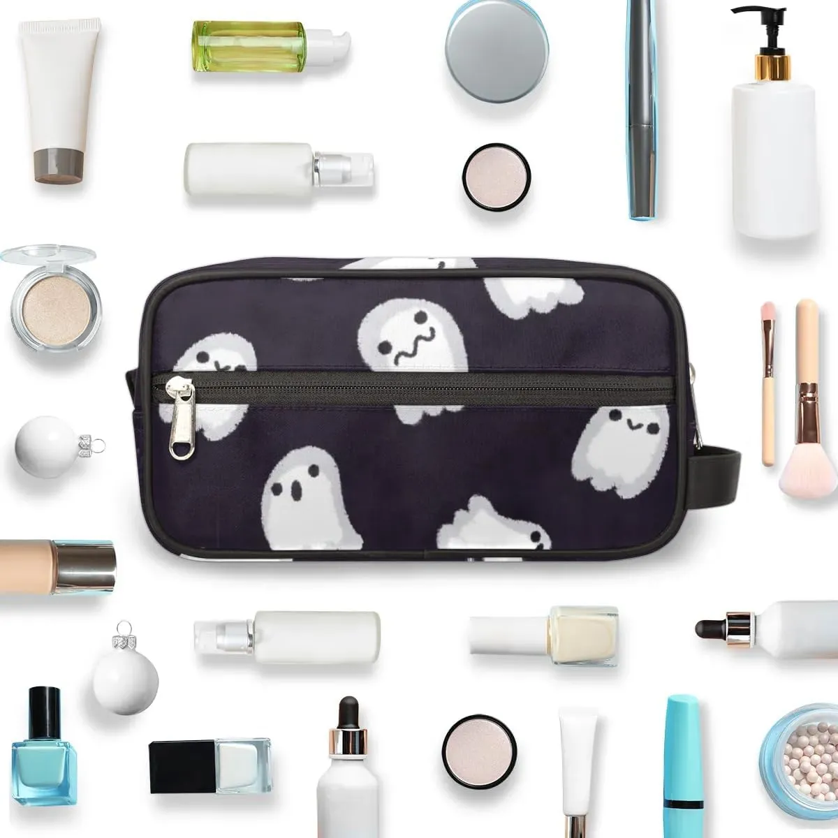 Ghost Halloween Makeup Bag Travel Toiletry Bag for Women, Kids Toiletry Bag Cosmetic Waterproof Small Easy-carry