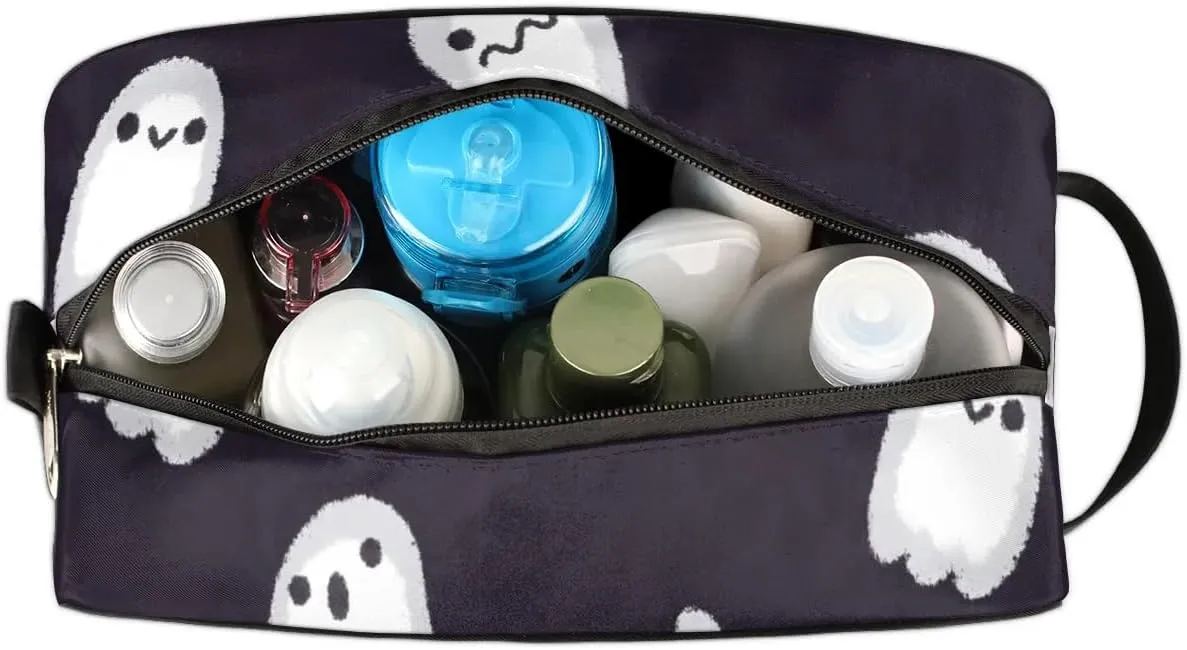 Ghost Halloween Makeup Bag Travel Toiletry Bag for Women, Kids Toiletry Bag Cosmetic Waterproof Small Easy-carry