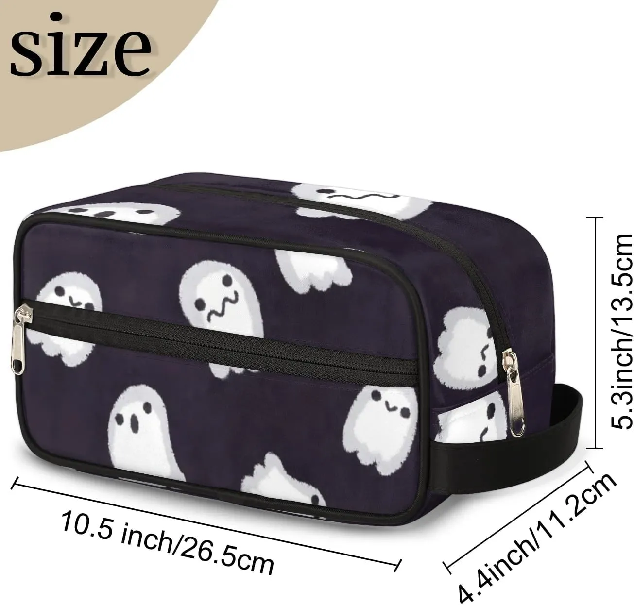 Ghost Halloween Makeup Bag Travel Toiletry Bag for Women, Kids Toiletry Bag Cosmetic Waterproof Small Easy-carry