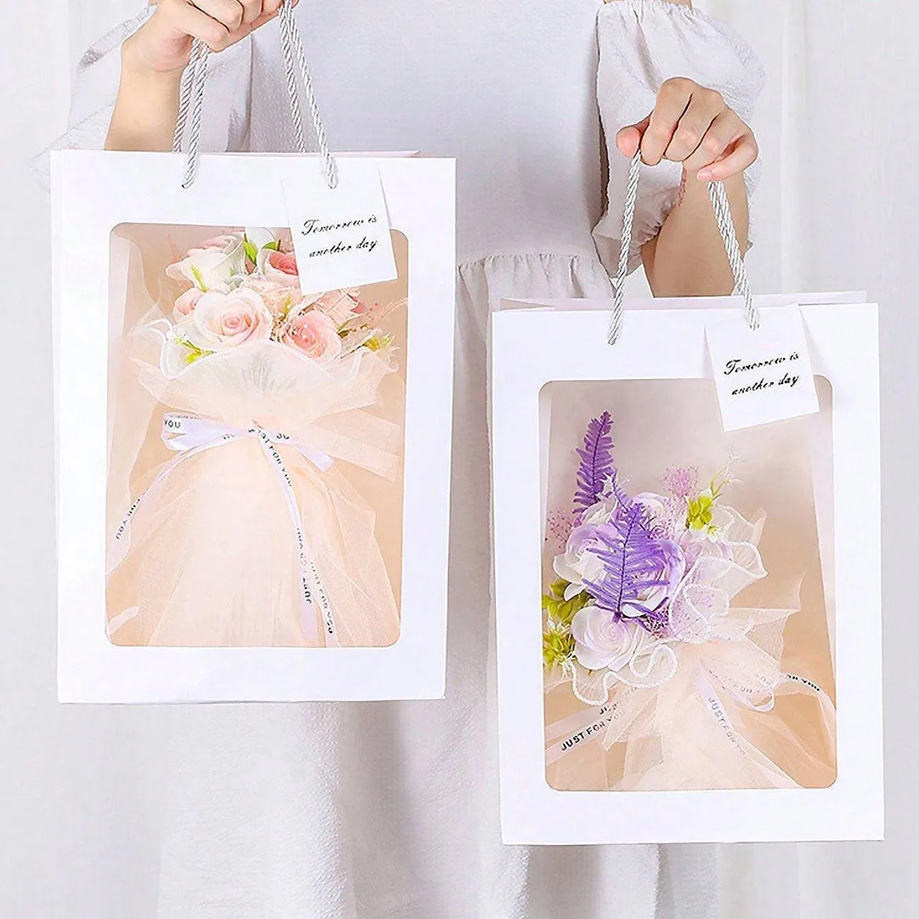 Gifts with Window Tote Bag 3 Colors 25PCS