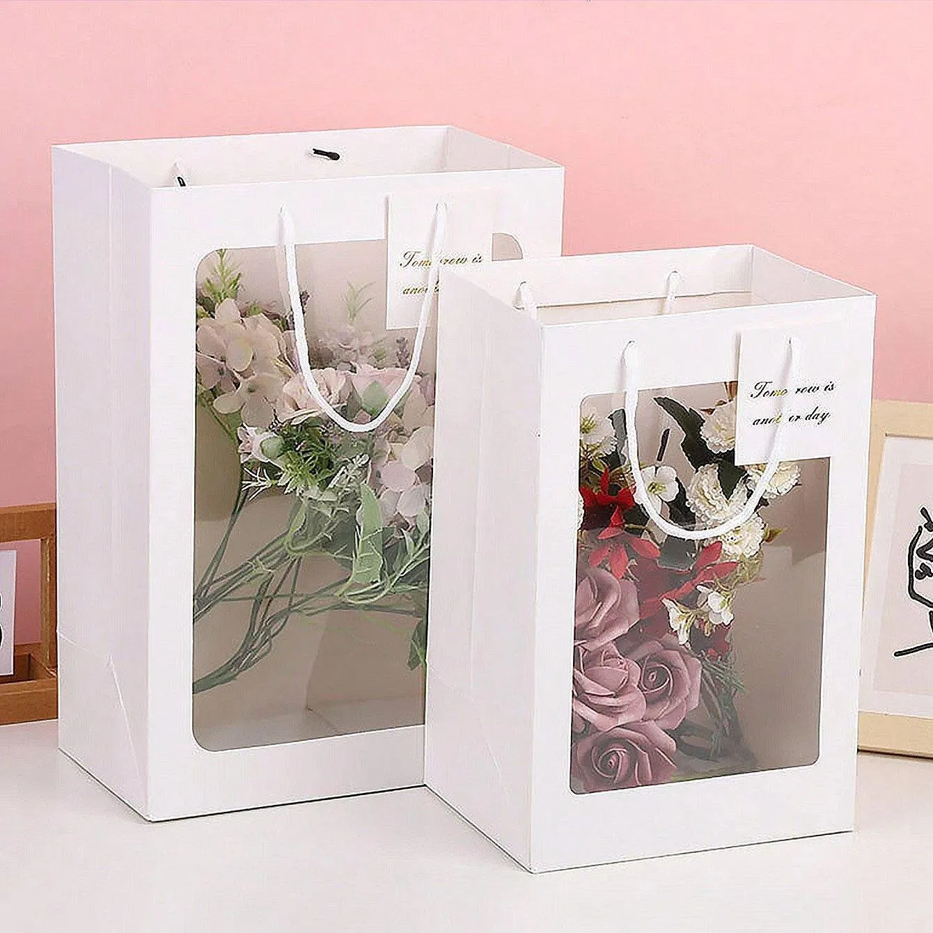 Gifts with Window Tote Bag 3 Colors 25PCS