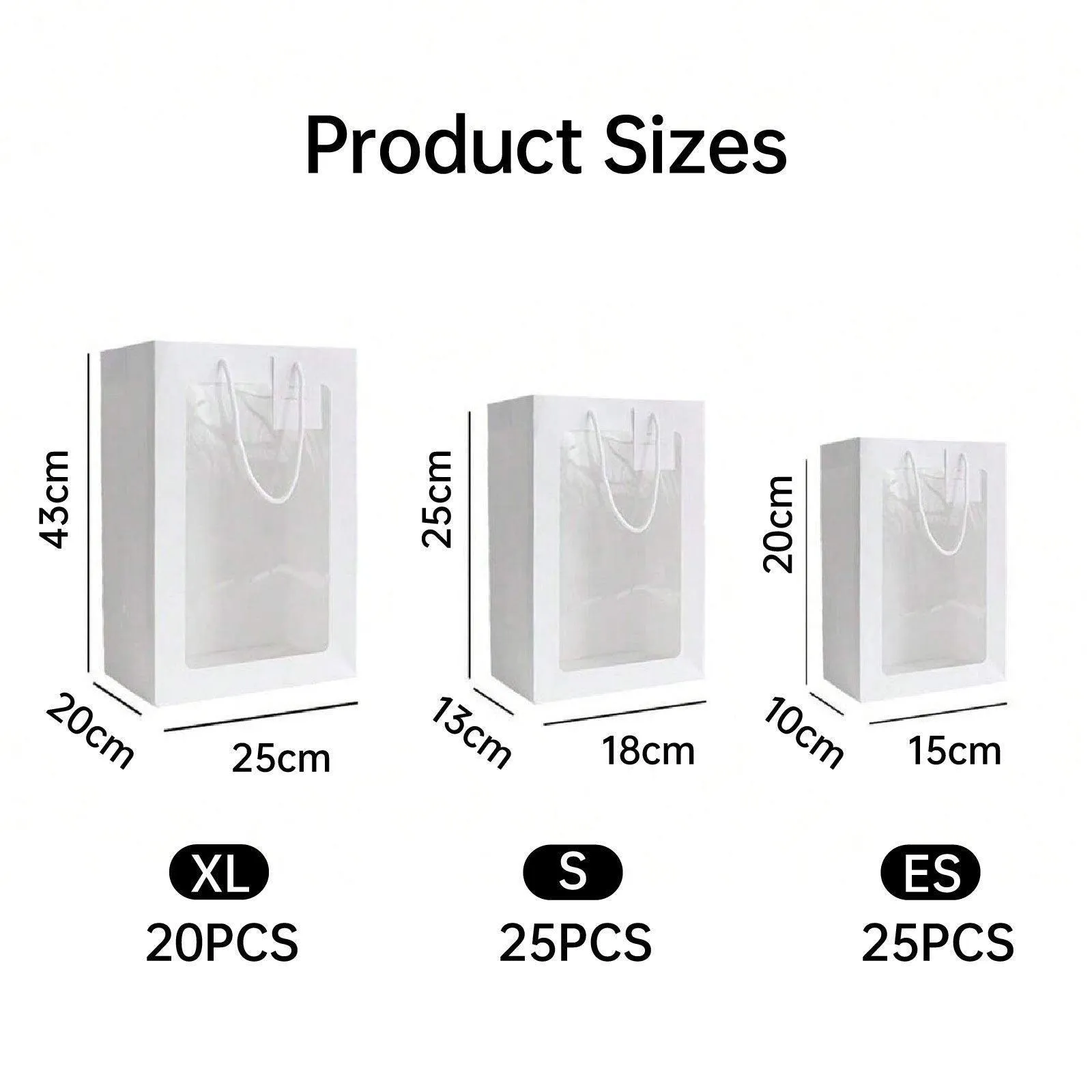 Gifts with Window Tote Bag 3 Colors 25PCS