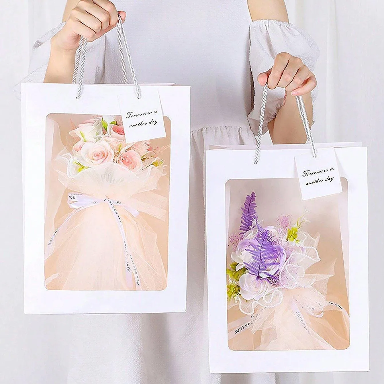 Gifts with Window Tote Bag 3 Colors 25PCS