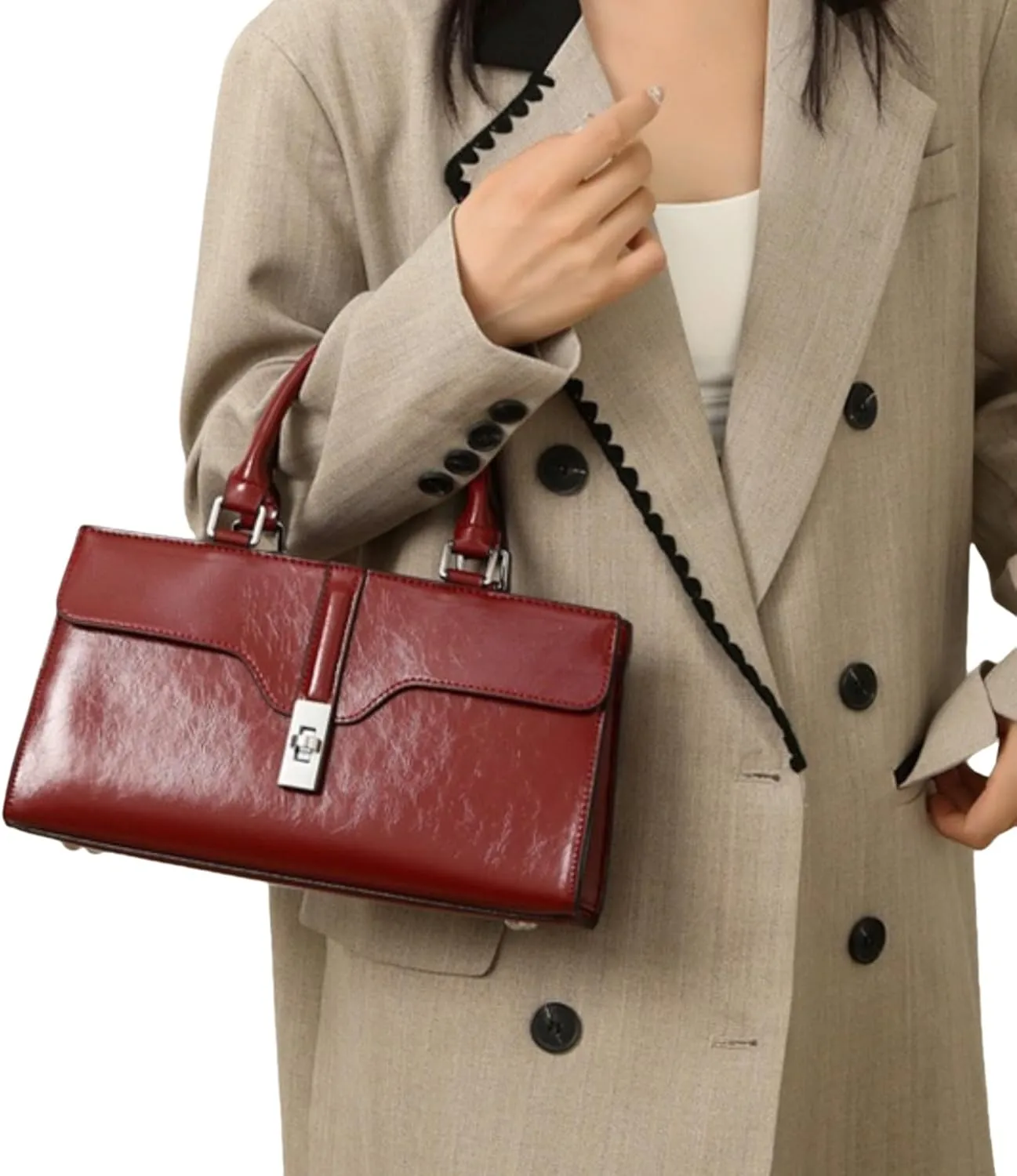Glossy Vegan Leather Evening Handbag --So cute!