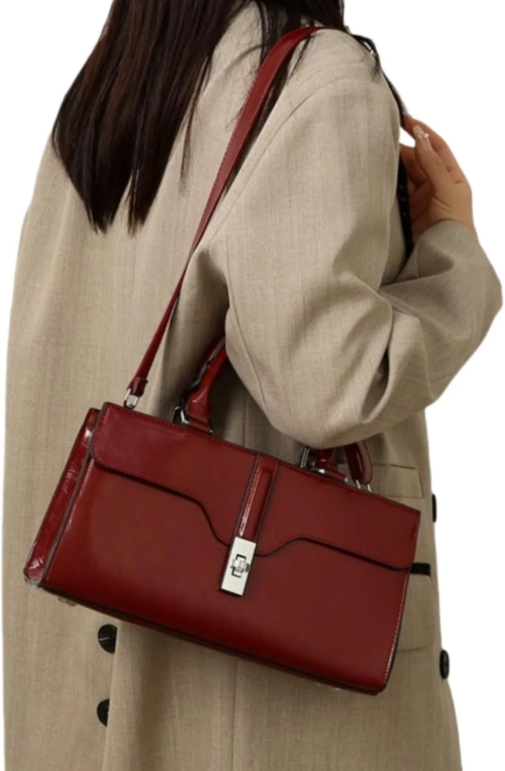 Glossy Vegan Leather Evening Handbag --So cute!