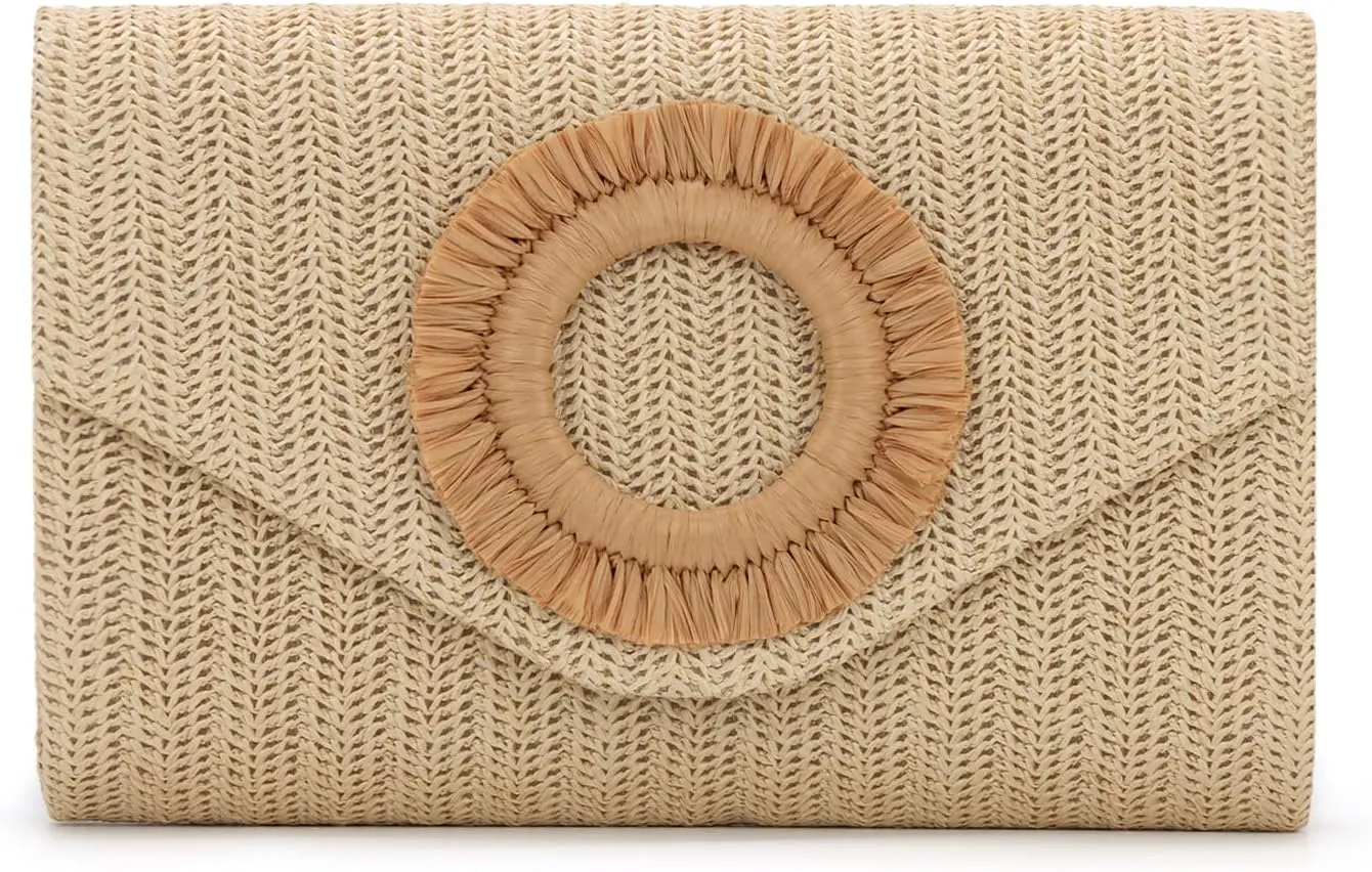 GOKTOW Straw Clutch Purse Rattan Summer Woven Beach Handbags for Women Wedding Vacation Travel Party 2025