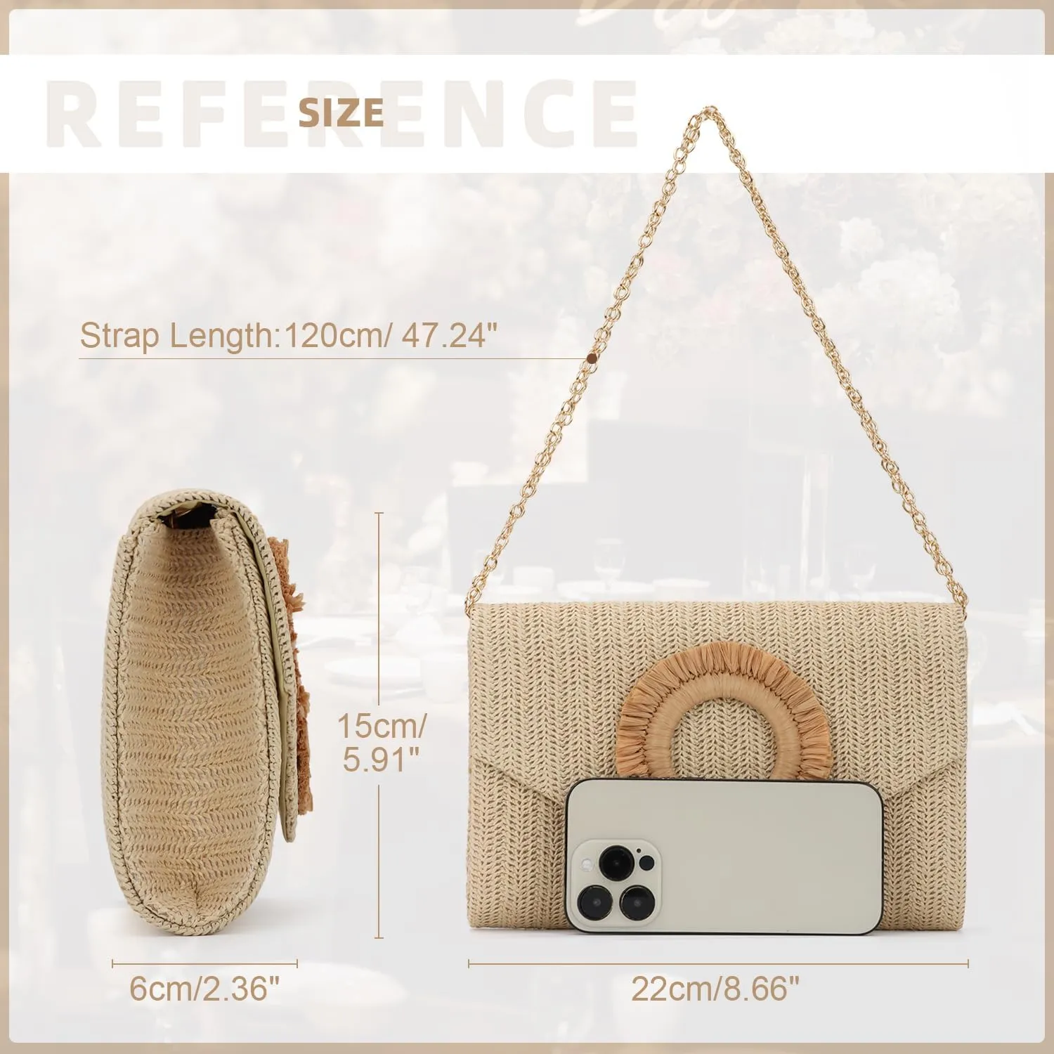 GOKTOW Straw Clutch Purse Rattan Summer Woven Beach Handbags for Women Wedding Vacation Travel Party 2025