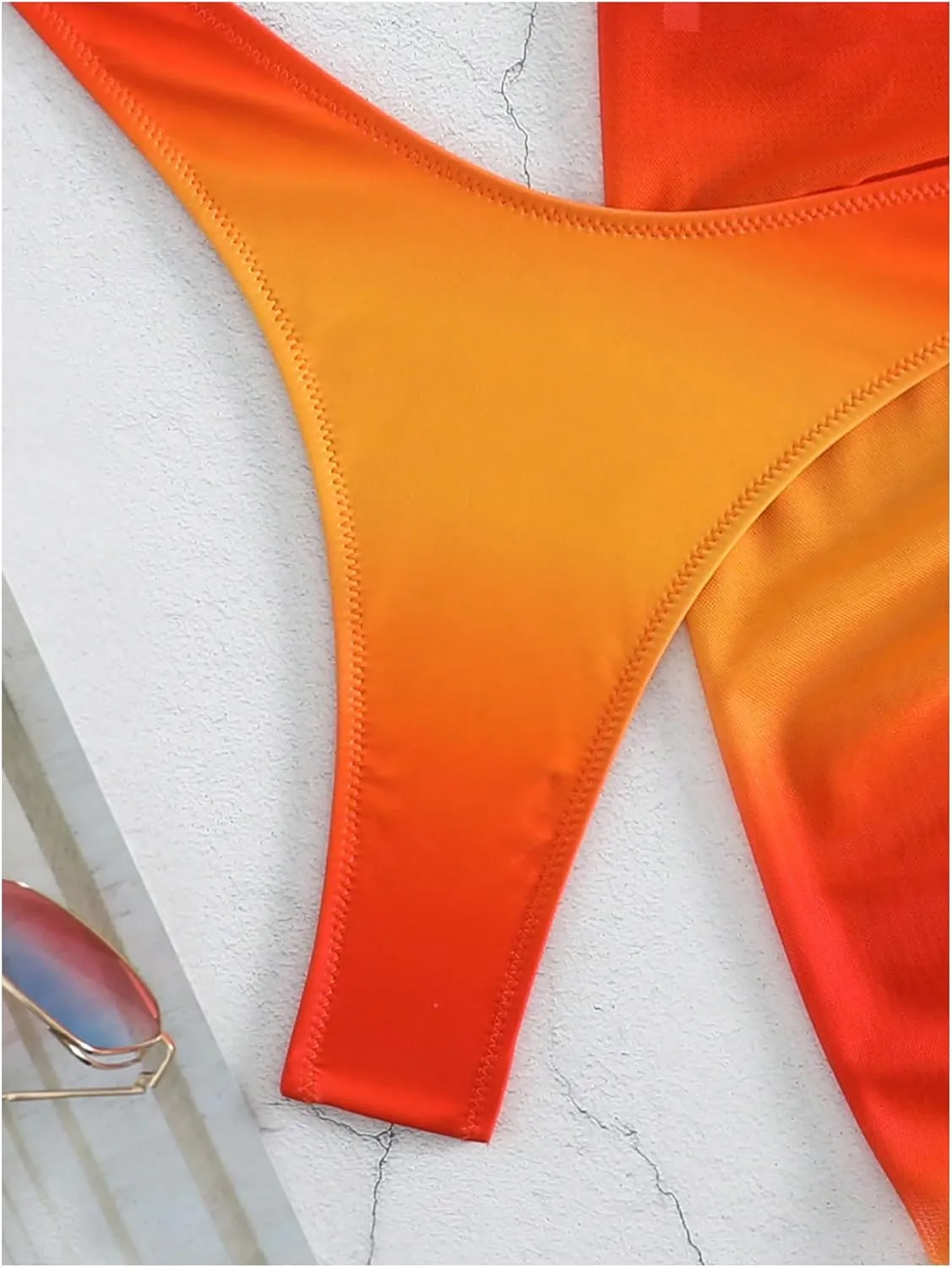 GORGLITTER Women's 3 Piece Swimsuits Triangle Bikini Set with Mesh Cover Up Beach Skirt