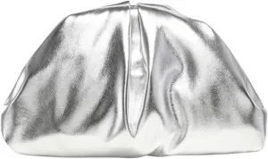 GORGLITTER Women's Evening Bag Leather Ruched Clutch Purses Wedding Bridal Clutch Party Prom Handbags