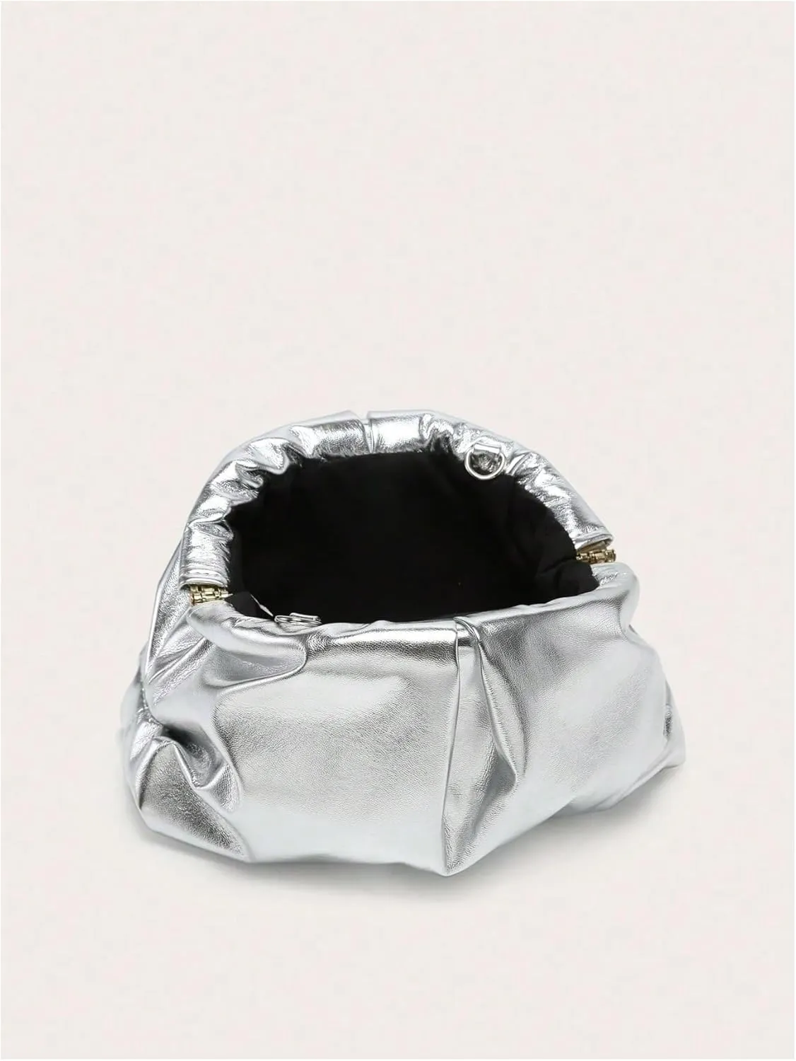 GORGLITTER Women's Evening Bag Leather Ruched Clutch Purses Wedding Bridal Clutch Party Prom Handbags