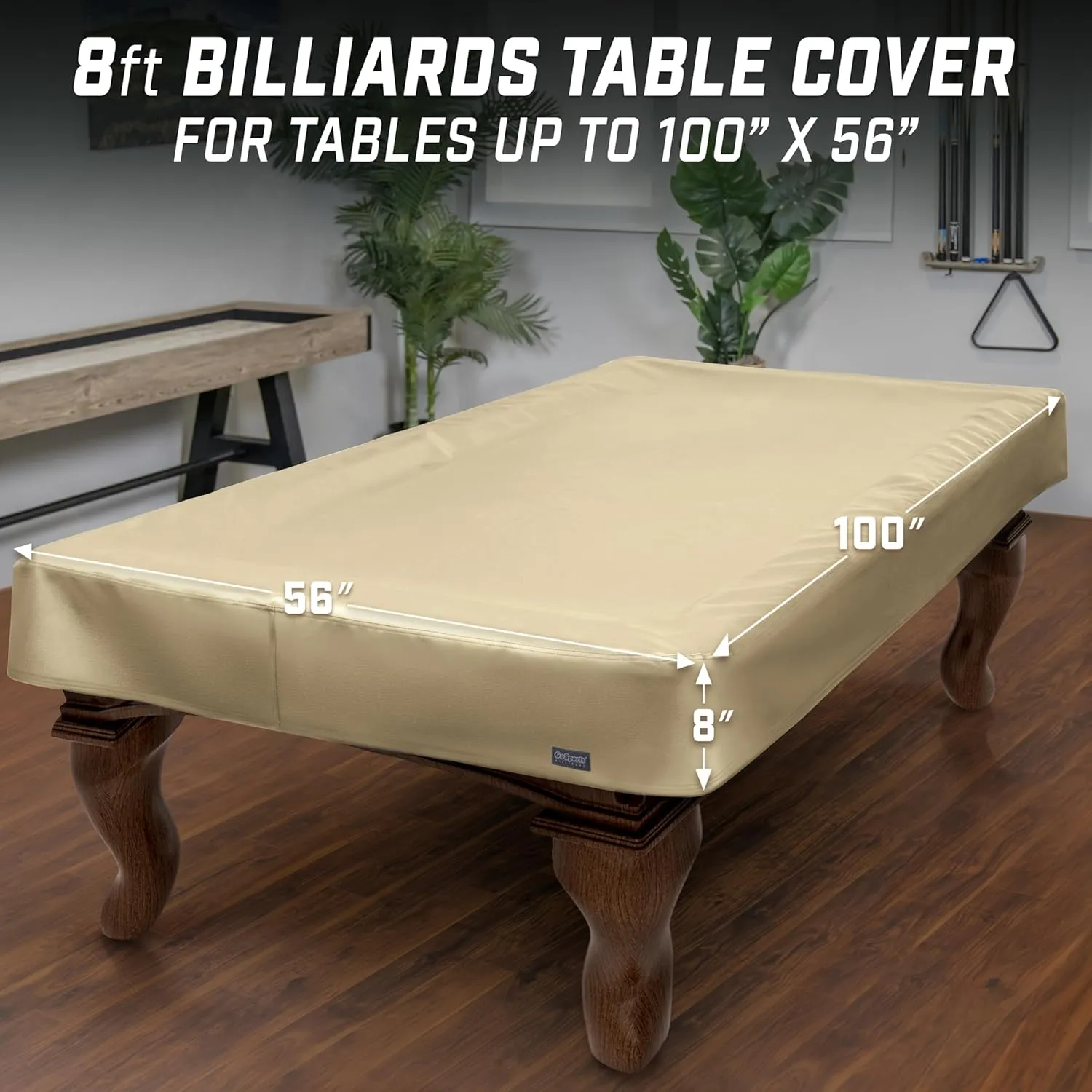 GoSports Premium Leatherette Pool Table Covers - Waterproof & Tearproof - 6/7/8/9 ft Heavy Duty Indoor & Outdoor Billiard Table Covers