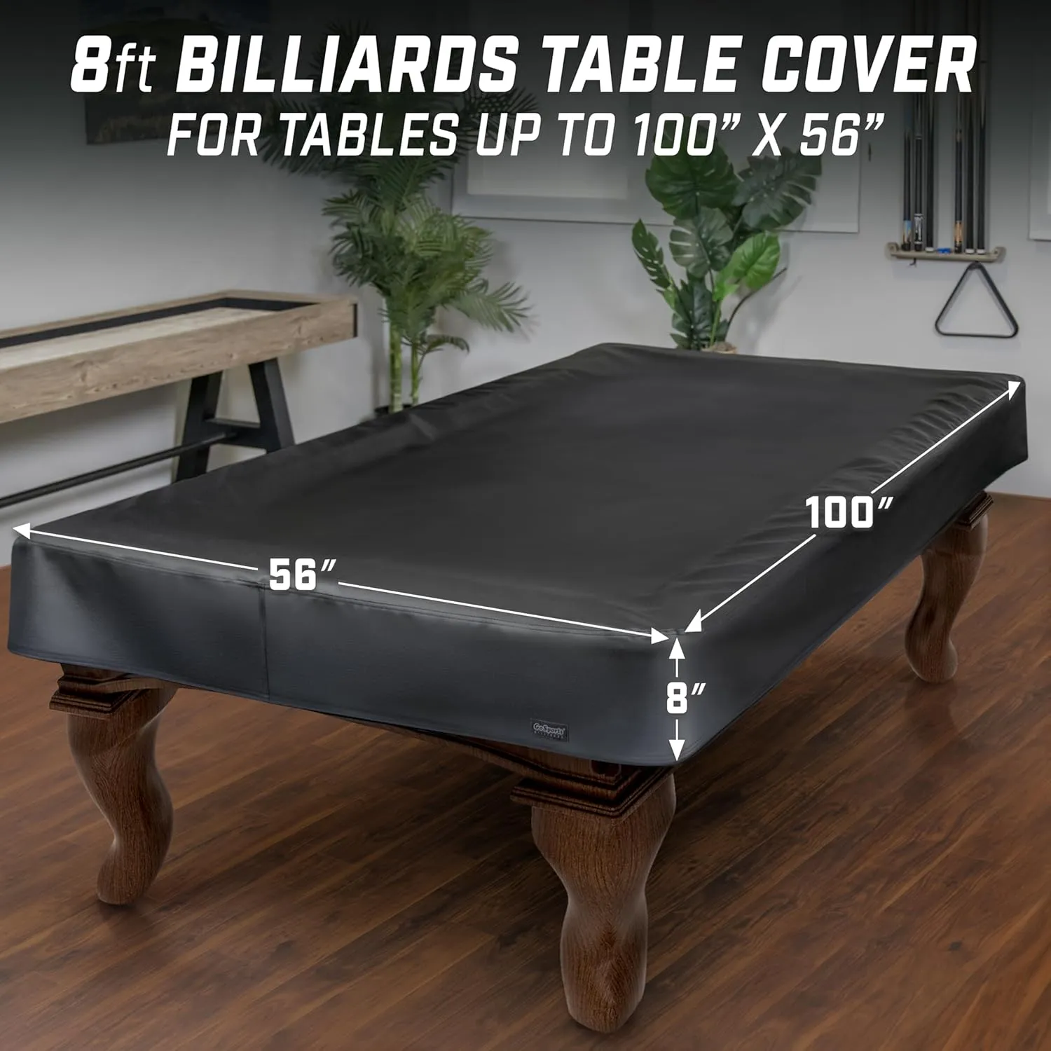 GoSports Premium Leatherette Pool Table Covers - Waterproof & Tearproof - 6/7/8/9 ft Heavy Duty Indoor & Outdoor Billiard Table Covers