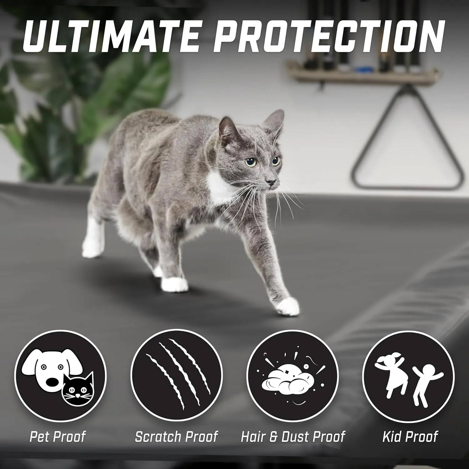 GoSports Premium Leatherette Pool Table Covers - Waterproof & Tearproof - 6/7/8/9 ft Heavy Duty Indoor & Outdoor Billiard Table Covers