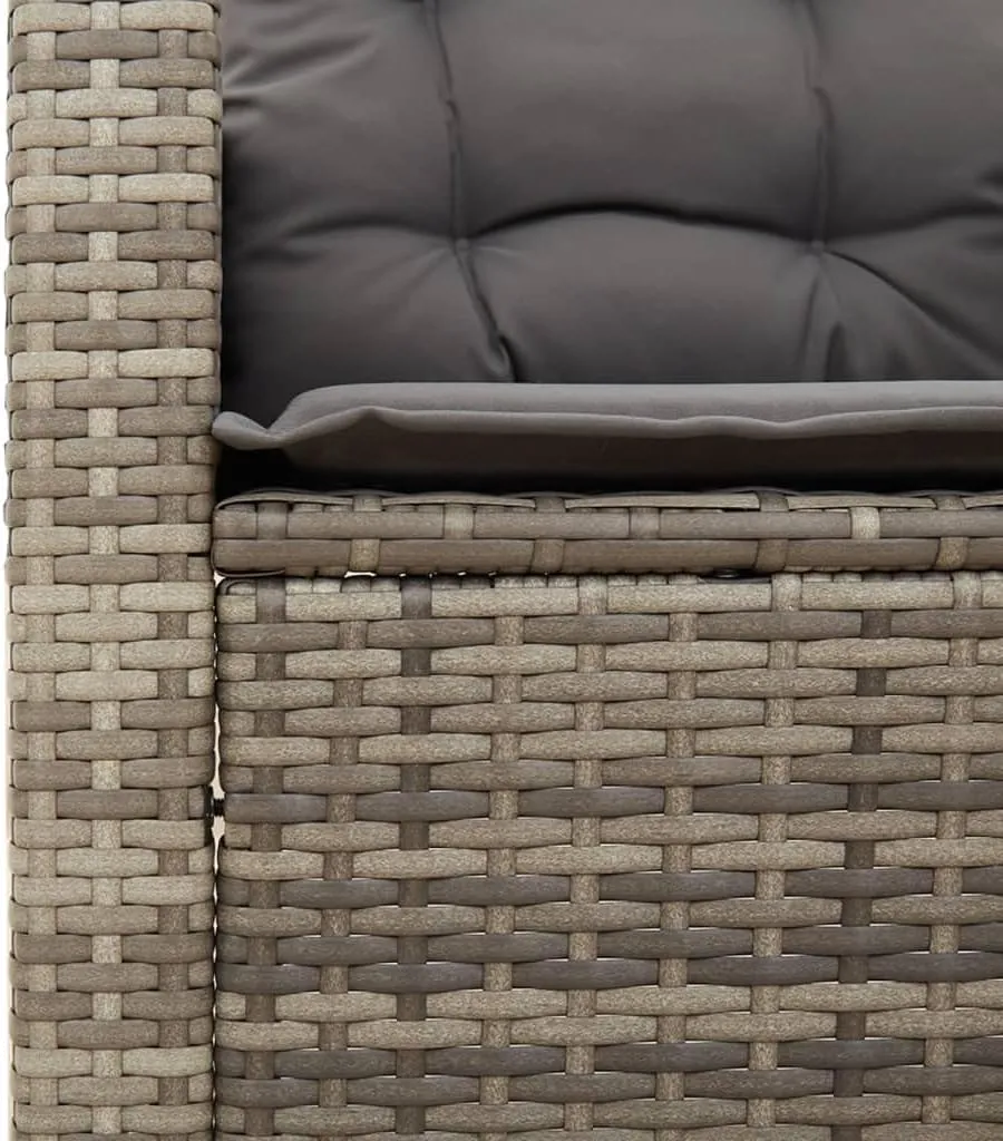Gray PE Rattan Patio Chair with Removable Cushions, Outdoor Lounge Furniture with Steel Frame and Acacia Wood Base for Backyard Poolside Beach Camping (24"x26.4"x27.2")