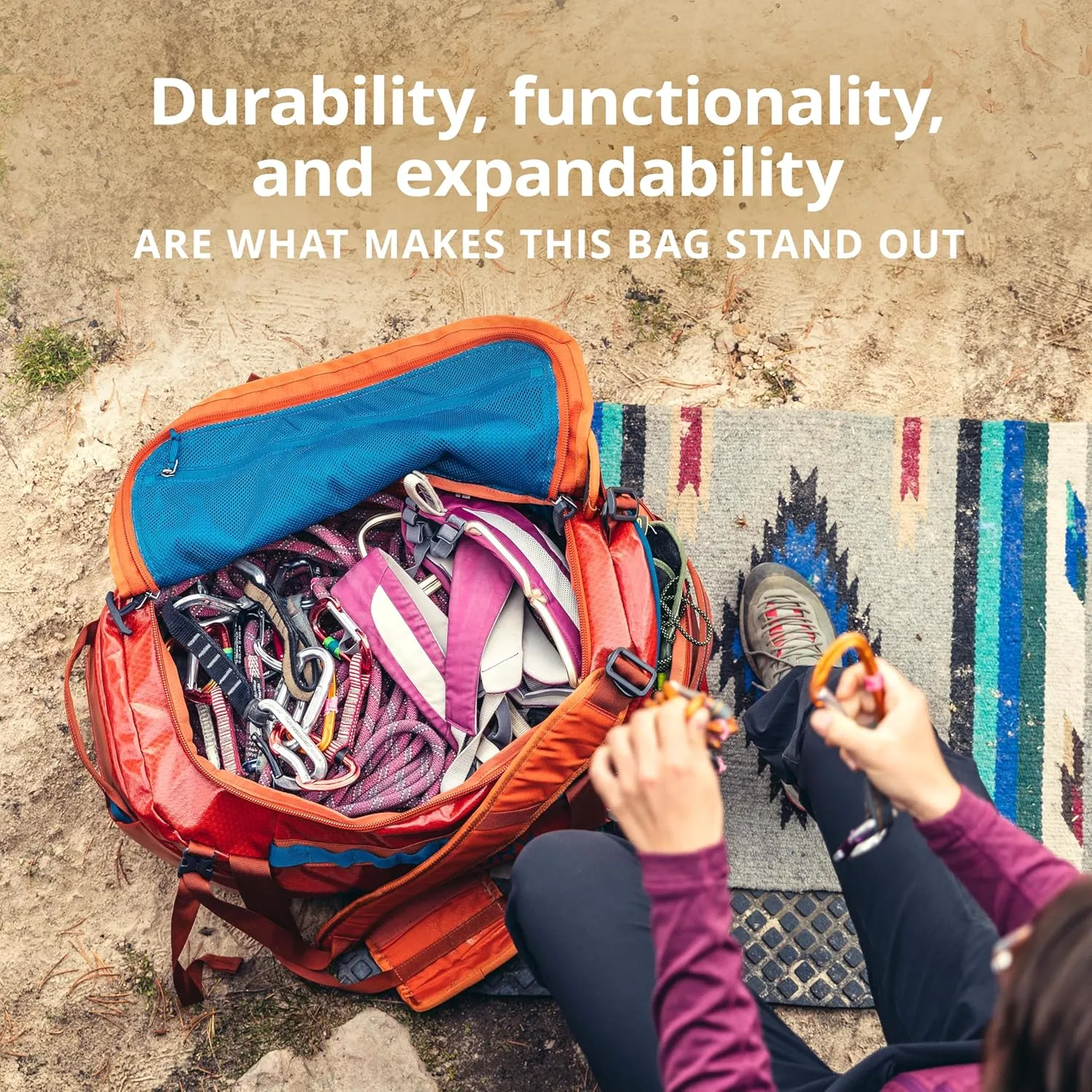 Gregory Alpaca 40L Water-Resistant Adventure Travel/Gear Organization Duffel Bag with Packing Cube Included, Redrock