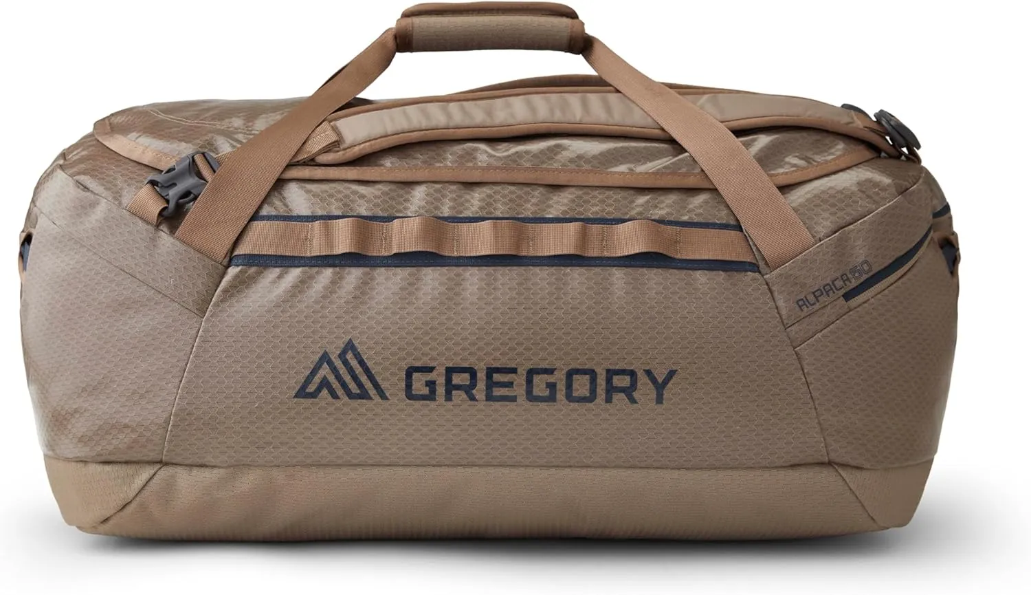 Gregory Alpaca 60L Water-Resistant Adventure Travel/Gear Organization Duffel Bag with Packing Cube Included, Mirage Tan