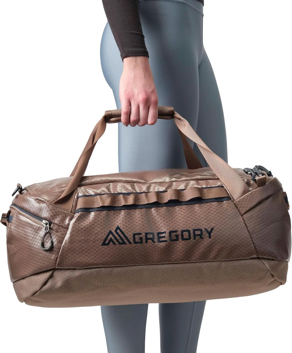 Gregory Alpaca 60L Water-Resistant Adventure Travel/Gear Organization Duffel Bag with Packing Cube Included, Mirage Tan