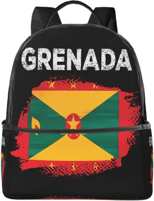 Grenada Flag Grenadian Proud Roots Casual Backpacks Laptop Backpack Carry-on Daypack Sports Travel Rucksack Lightweight Working Bag for Outdoor Hiking Cycling Walking