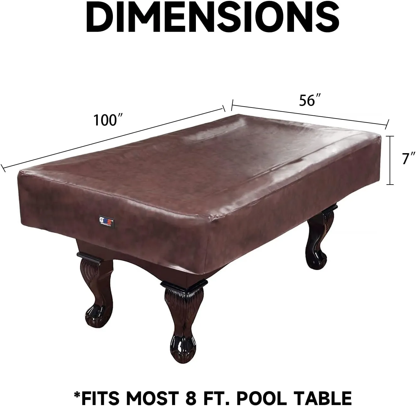 GSE Games & Sports Expert Billiard Table Covers, 7'/8'/9' Waterproof & Tearproof Heavy Duty Leatherette Pool Table Cover (Several Colors Available)