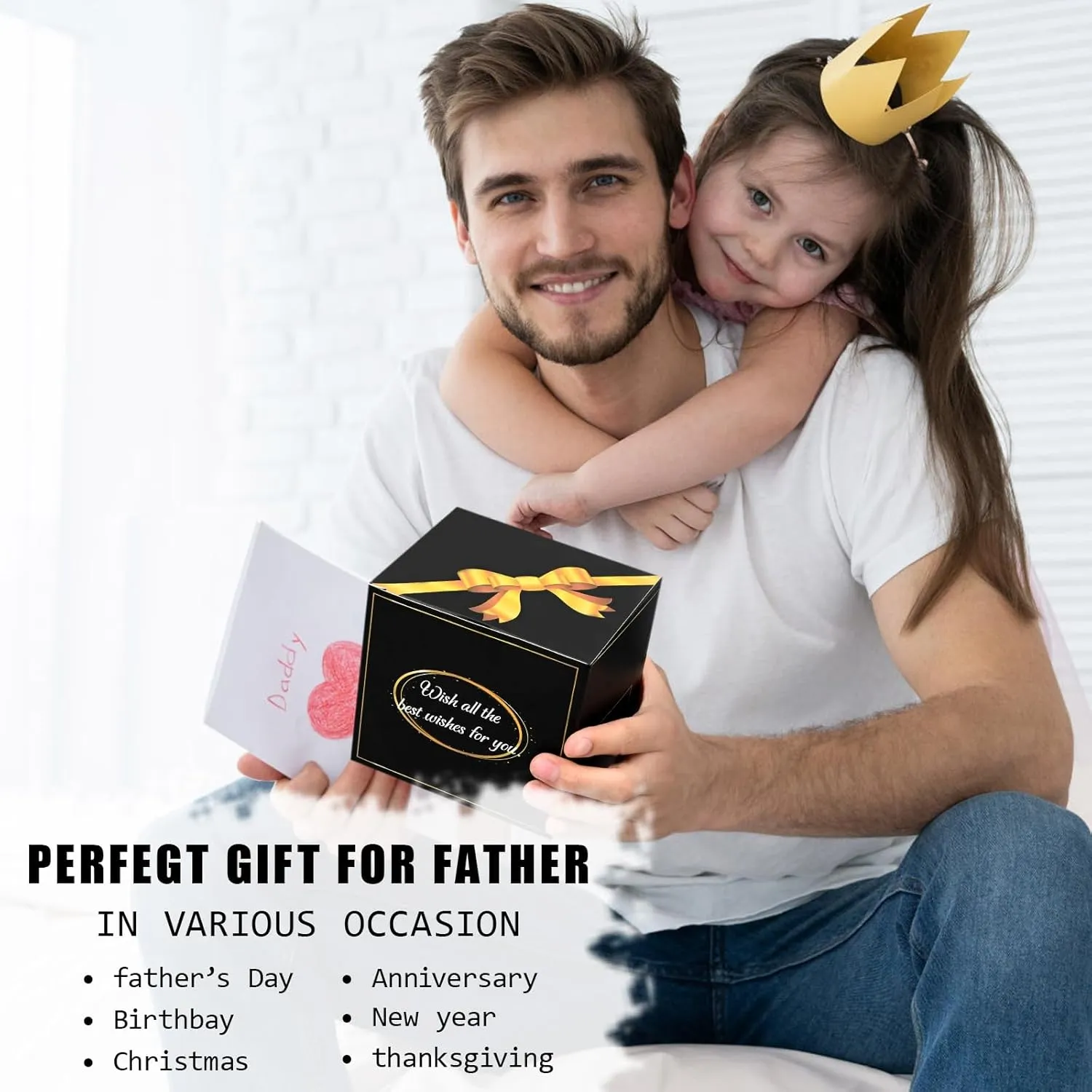 Gtmileo Dad Gifts from Daughter Son, Blessed Dad - 14OZ Stainless Steel Insulated Coffee Mug, Gifts for Dad, Fathers Day From Daughter, Christian Gifts for Dad Men, Christmas Gifts for Dad(Darkblue)