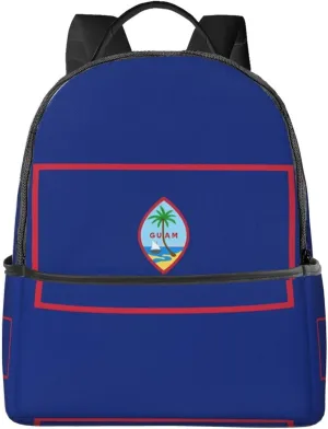 Guam Flag Casual Backpacks Laptop Backpack Carry-on Daypack Sports Travel Rucksack Lightweight Working Bag for Outdoor Hiking Cycling Walking