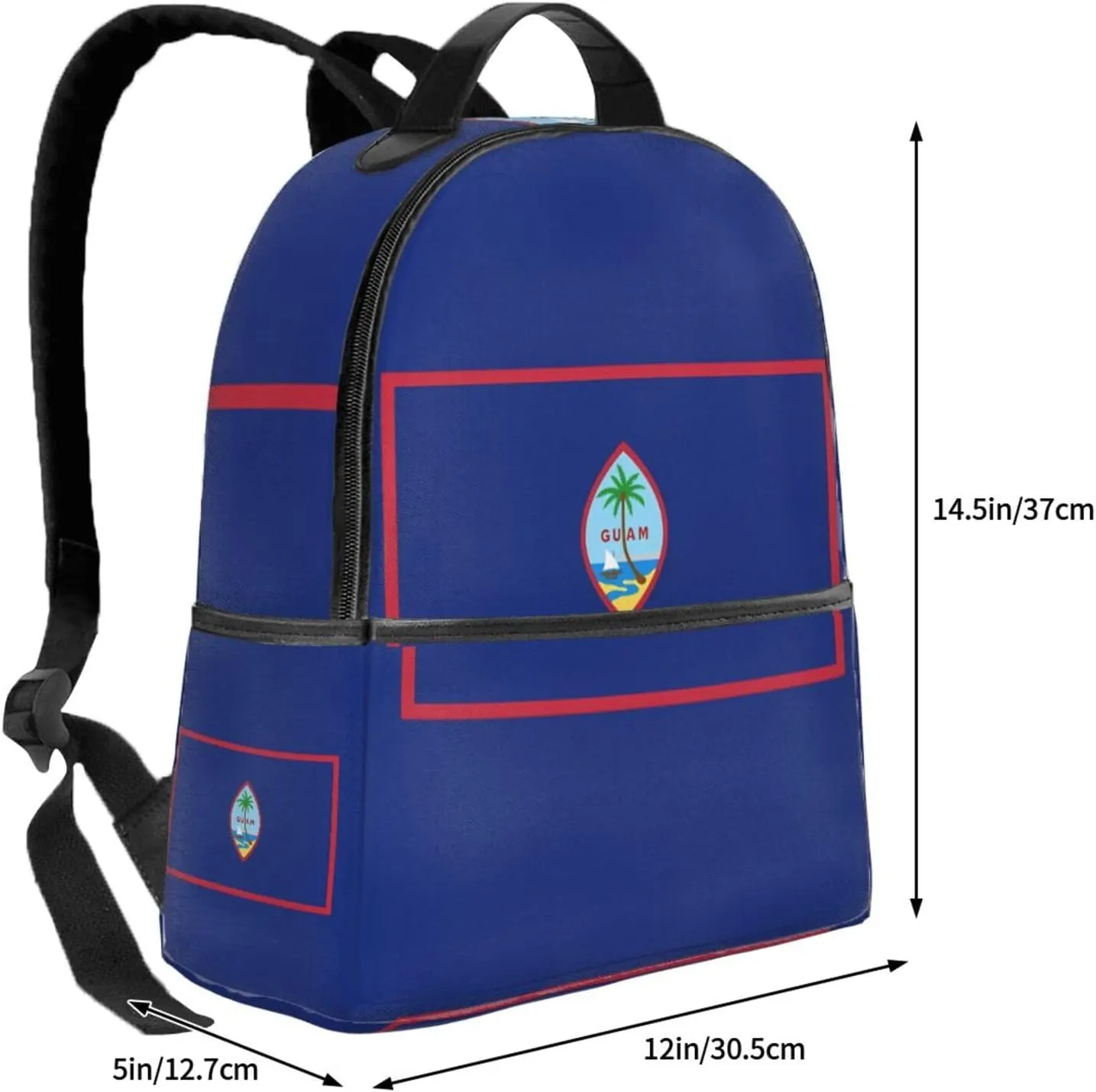 Guam Flag Casual Backpacks Laptop Backpack Carry-on Daypack Sports Travel Rucksack Lightweight Working Bag for Outdoor Hiking Cycling Walking