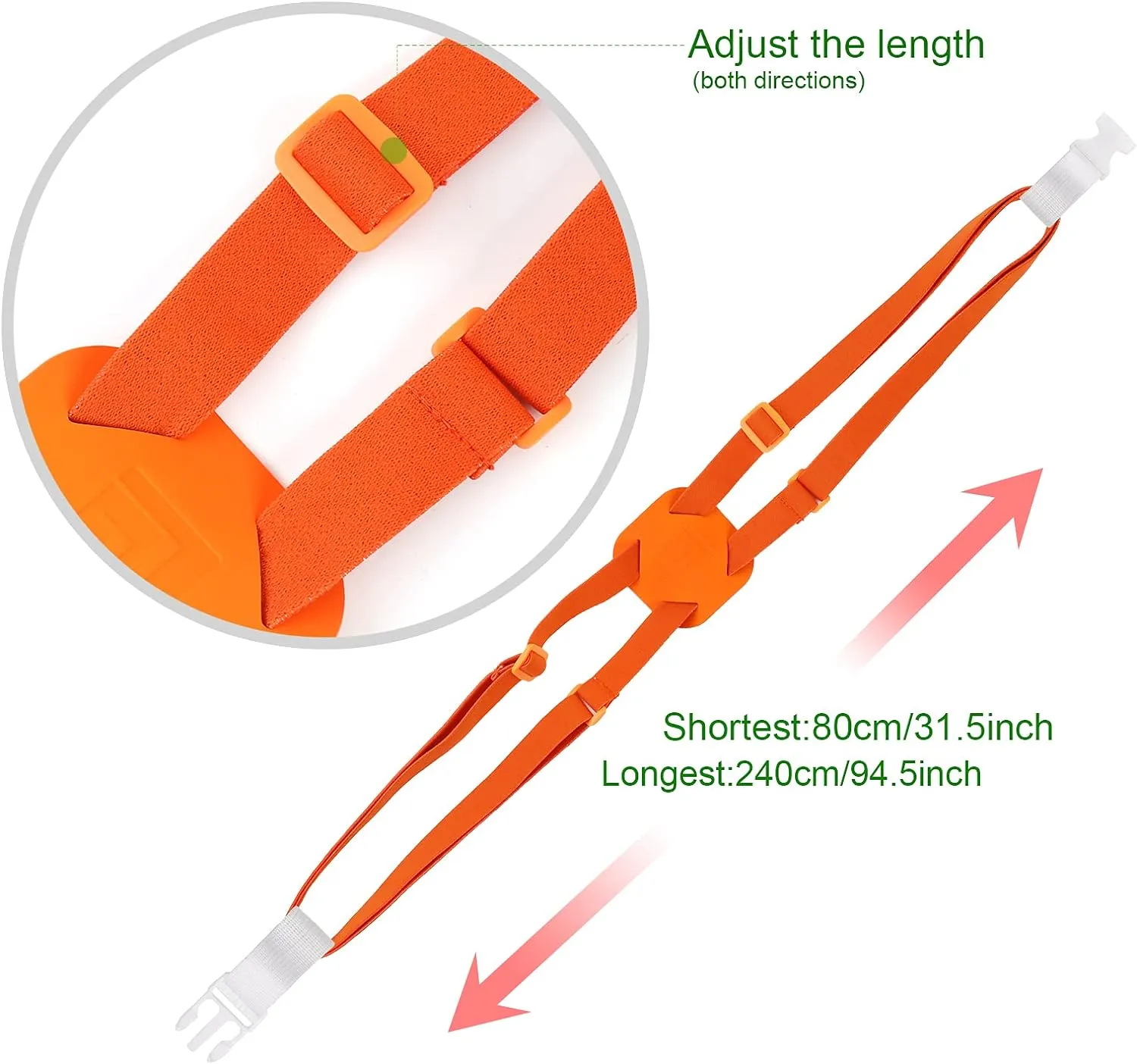 GUANJUNX Luggage Straps Bag Bungees for Add a Bag Easy to Travel Suitcase Elastic Strap Belt Long Orange L Orange Gb-0021