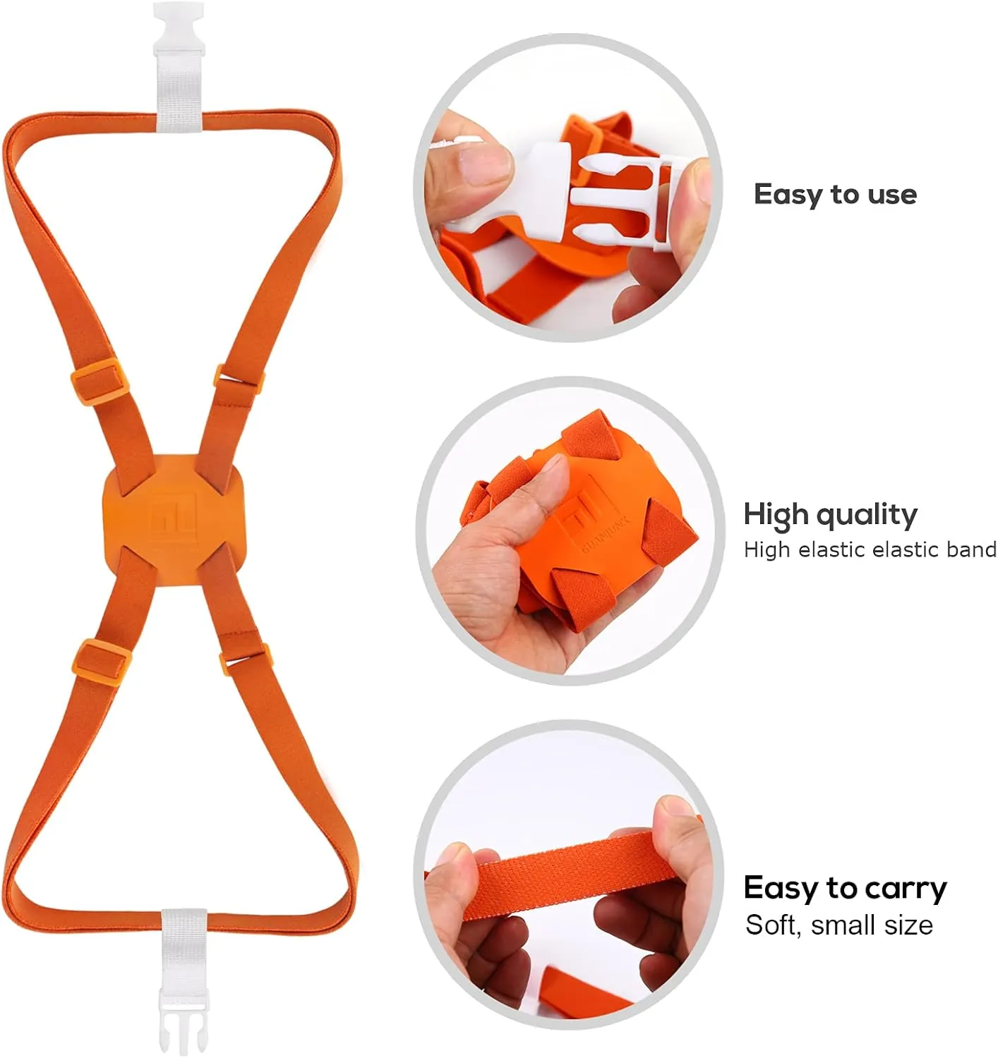 GUANJUNX Luggage Straps Bag Bungees for Add a Bag Easy to Travel Suitcase Elastic Strap Belt Long Orange L Orange Gb-0021