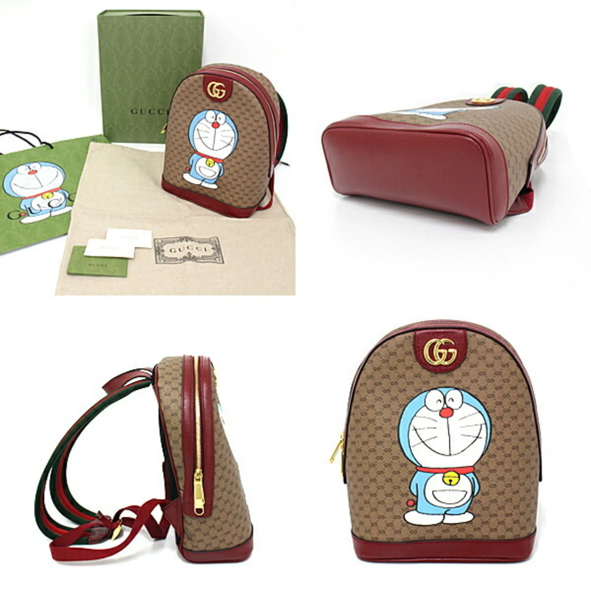 Gucci Doraemon x Small Backpack 647816 Mini GG Supreme Canvas with Shopper