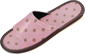 GuoChe Polka Dots Bright Pink Mid Century Modern Bathroom Slippers Indoor Outdoor Summer Soft Open-toe