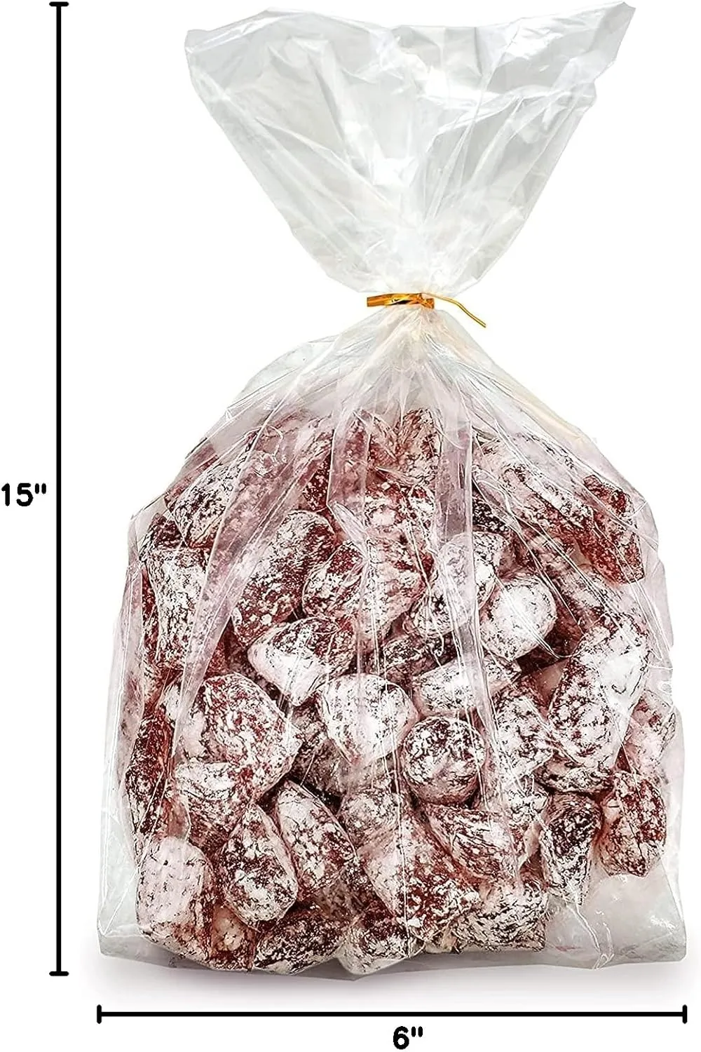 Gusseted Plastic Poly Bag - 6x4x15 & (100Bags)1.5Mil | Heat Sealable | Durable Open Top Clear Plastic Bags for Party Favor, Cookie, Candy, Small Gift Wrapping, Dessert, Bakery Bags