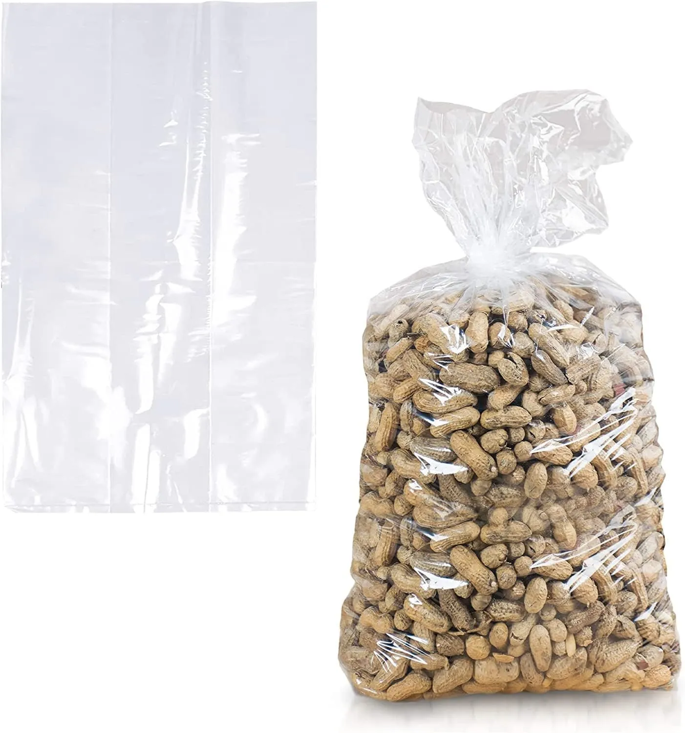 Gusseted Plastic Poly Bag - 6x4x15 & (100Bags)1.5Mil | Heat Sealable | Durable Open Top Clear Plastic Bags for Party Favor, Cookie, Candy, Small Gift Wrapping, Dessert, Bakery Bags