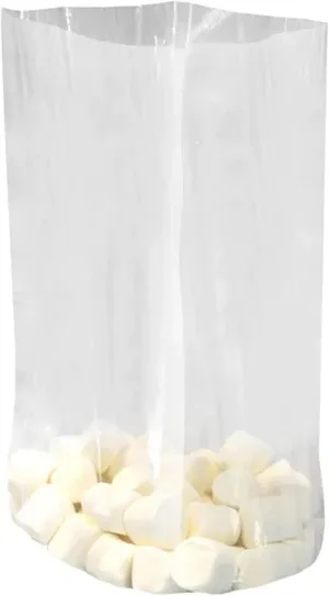 Gusseted Plastic Poly Bag - 6x4x15 & (100Bags)1.5Mil | Heat Sealable | Durable Open Top Clear Plastic Bags for Party Favor, Cookie, Candy, Small Gift Wrapping, Dessert, Bakery Bags