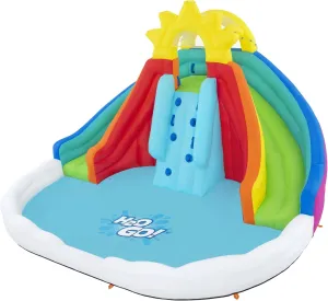 H2O GO H20GO Let It Rain Mega Water Park with Extra Large Splash Pool, Built-in Sprayers | Inflates Easily with Included Blower | Durable, Safe, and Fun Water Toy