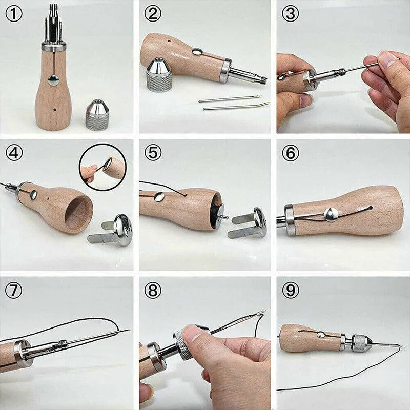 Hand Sewing Awl Kit for Leather Canvas and Heavy Fabric Repairs