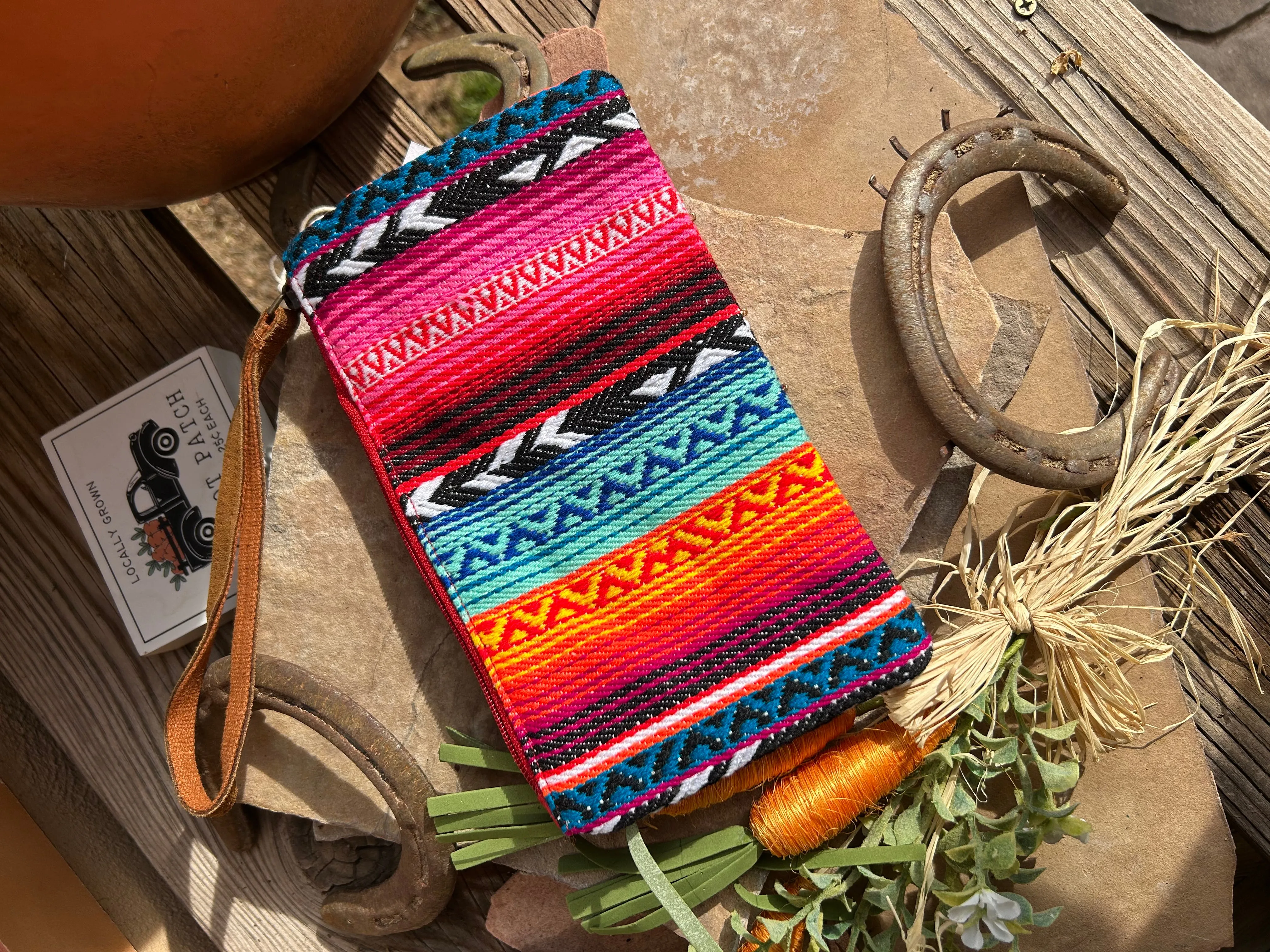 Handmade Ethnic Zarape Pattern Handbeaded Clutch