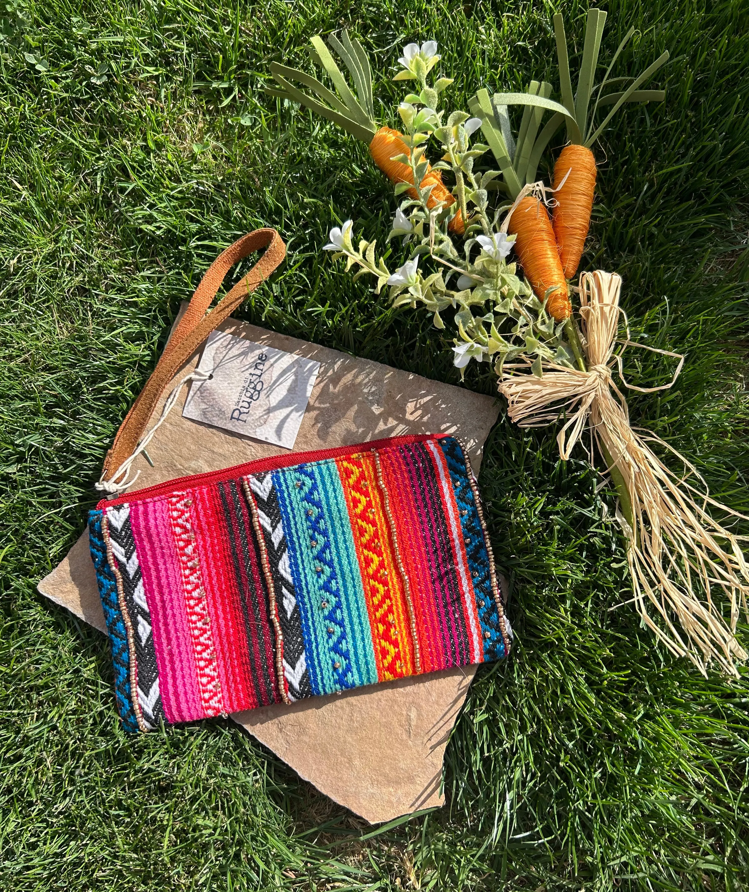 Handmade Ethnic Zarape Pattern Handbeaded Clutch