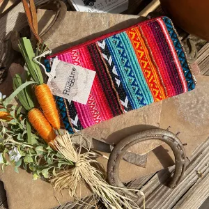Handmade Ethnic Zarape Pattern Handbeaded Clutch