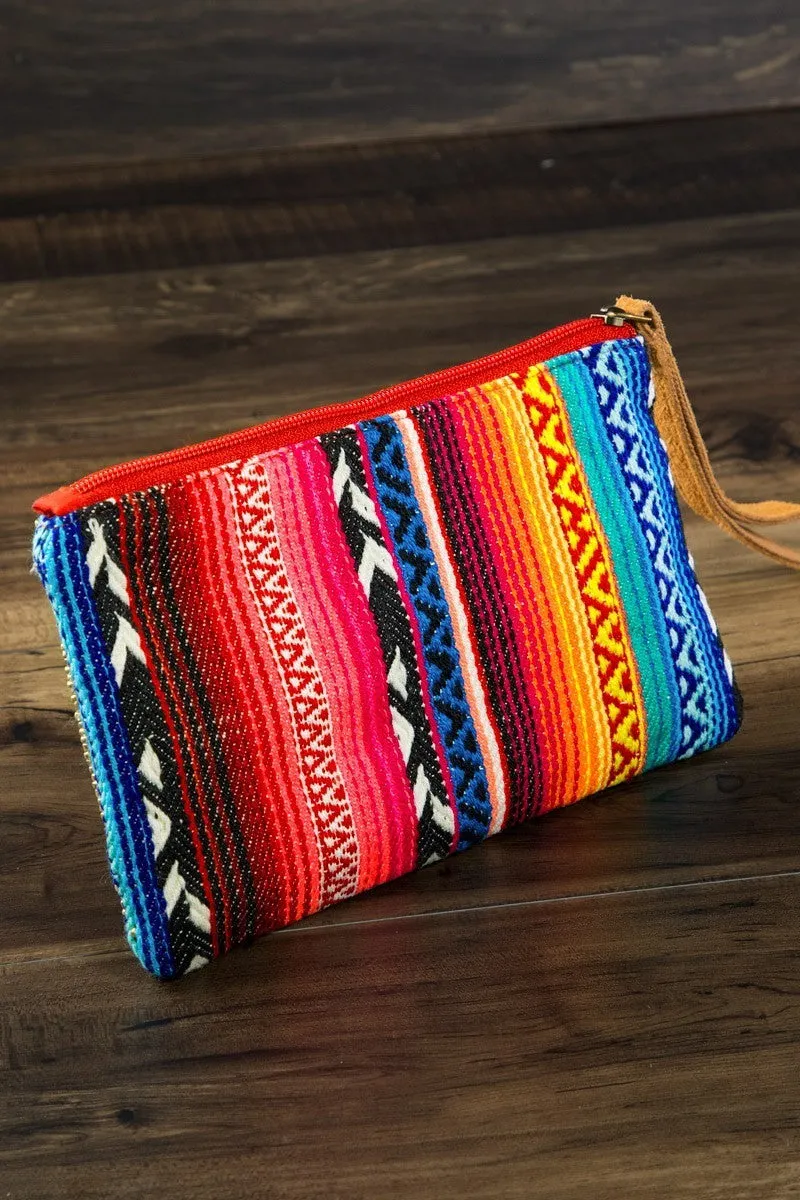 Handmade Ethnic Zarape Pattern Handbeaded Clutch