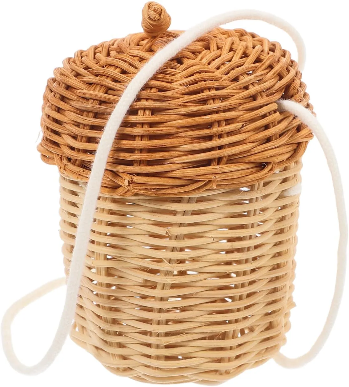 Handmade Rattan Acorn Storage Basket Decorative Summer Beach Purse for Women Kids Crossbody Bag Woven Rattan Handbag