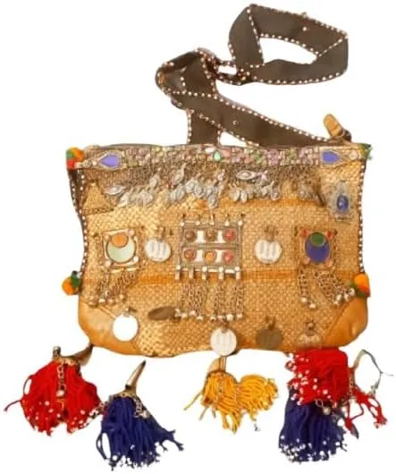 Handmade Sindhi Cultural Embroidered Clutch Bag for Women – Traditional Mirror Work Ethnic Purse for Weddings & Festivals.