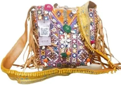 Handmade Sindhi Cultural Embroidered Clutch Bag for Women – Traditional Mirror Work Ethnic Purse for Weddings & Festivals.