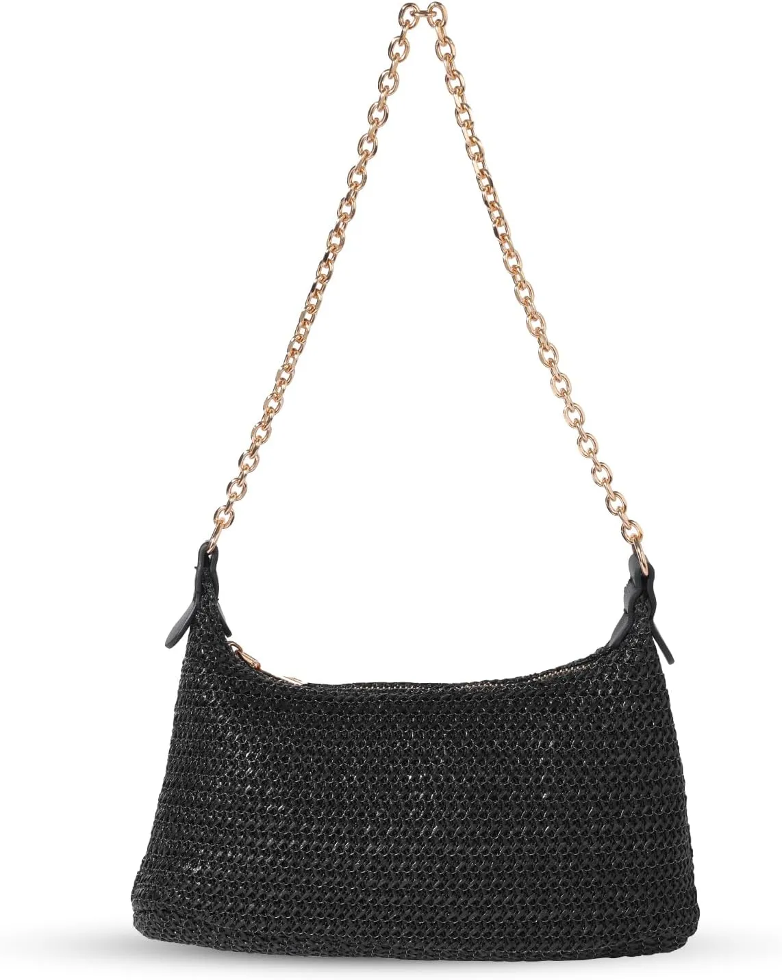 Handwoven Straw Beach Bag for Women - Lightweight Summer Tote Shoulder Purse for Vacation & Travel