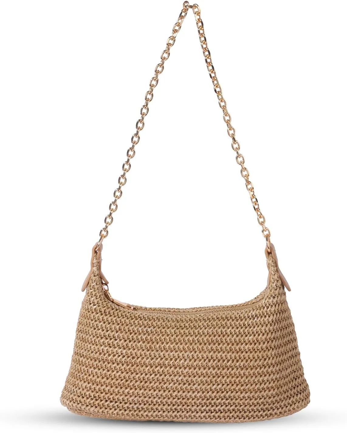 Handwoven Straw Beach Bag for Women - Lightweight Summer Tote Shoulder Purse for Vacation & Travel